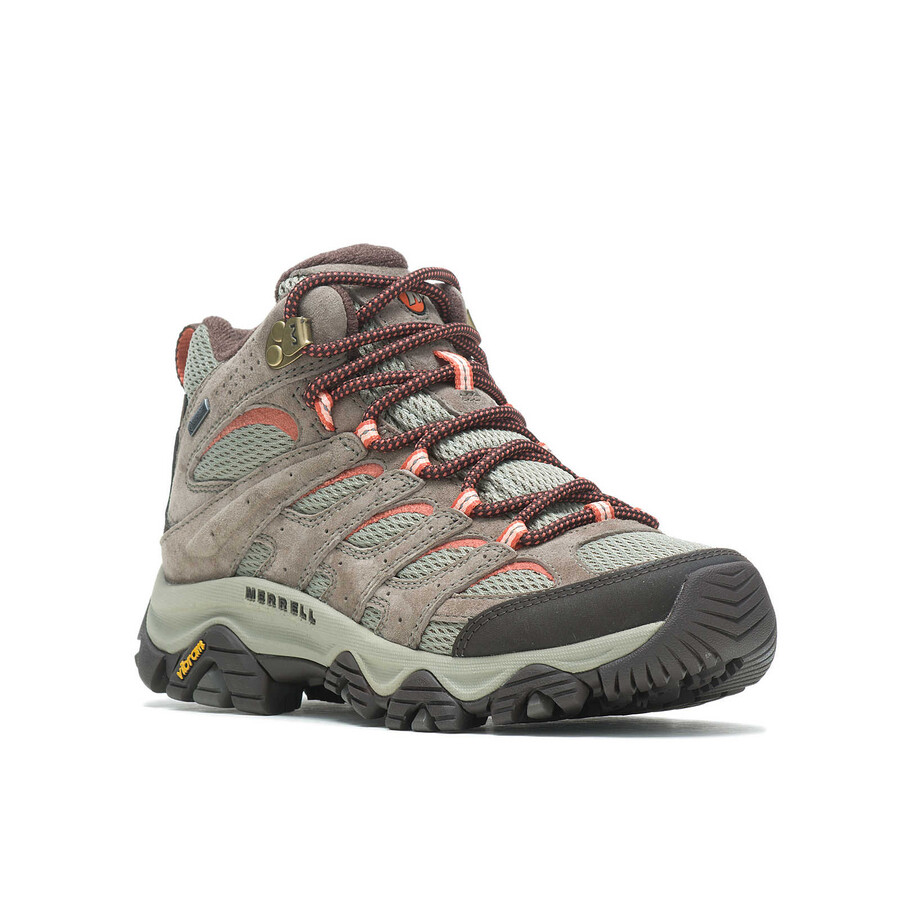 botas de caminhada femininas moab 3 mid gore-tex com cordão elástico