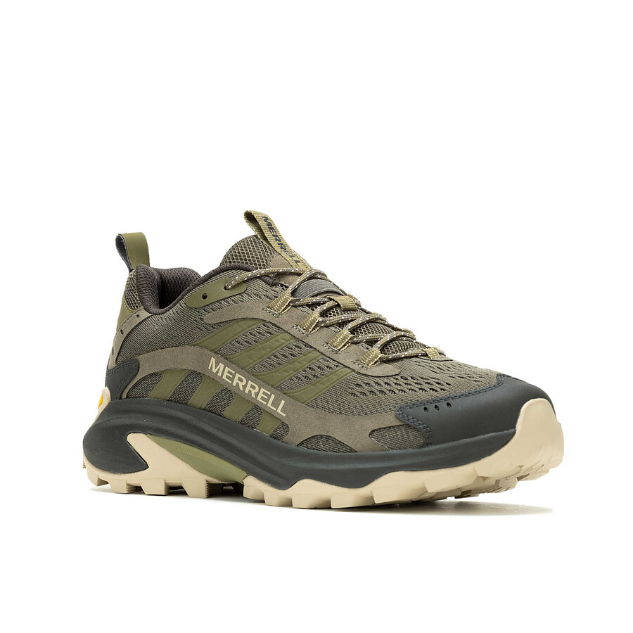 tênis de caminhada masculino moab speed 2 com largura extra cor oliva.