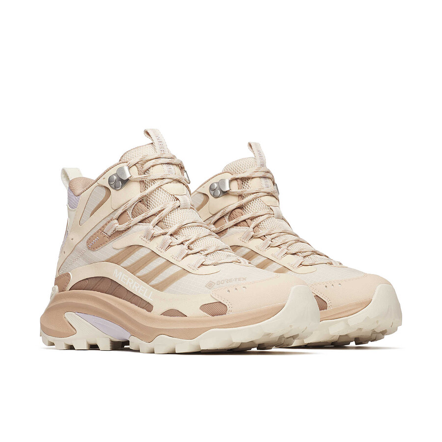 bota feminina moab speed 2 mid gore-tex de largura larga cor nougat