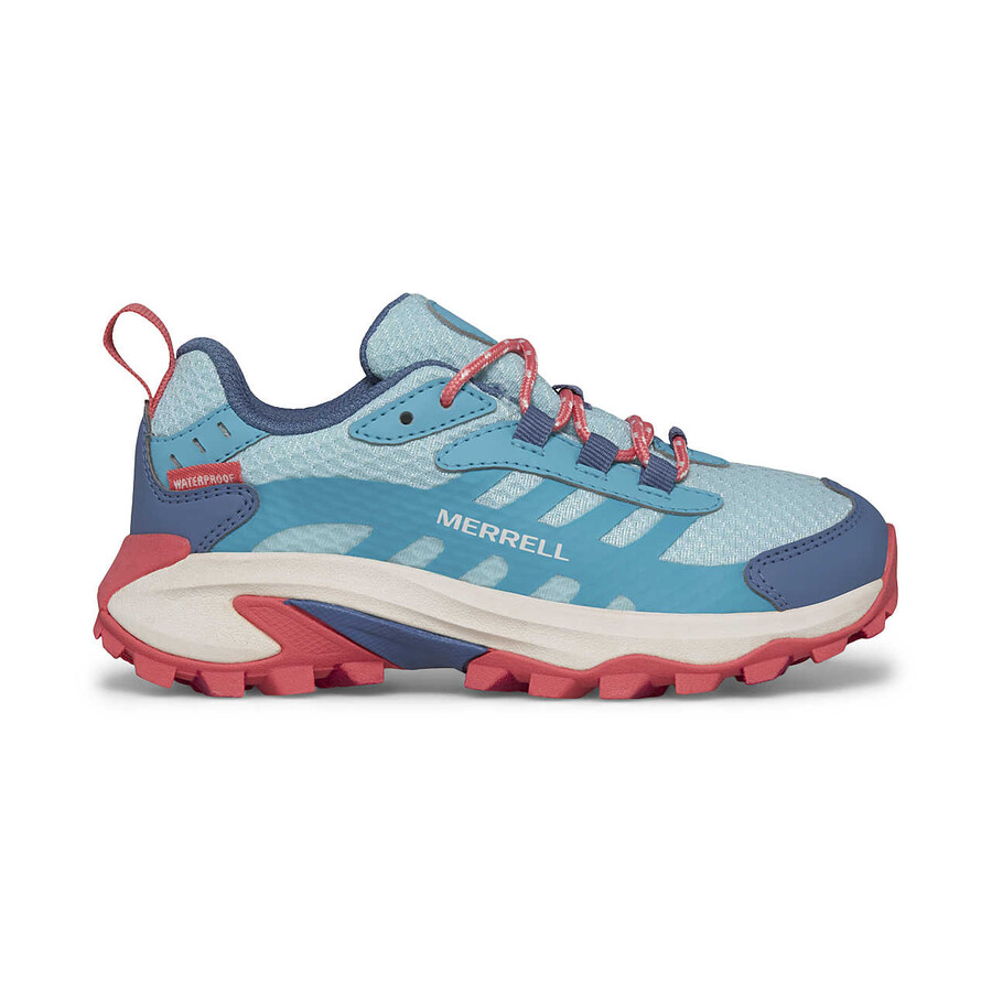 tênis infantil grande moab speed 2 low à prova dágua - lk turquesacoral