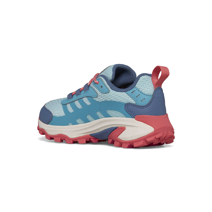 tênis infantil grande moab speed 2 low à prova dágua - lk turquesacoral