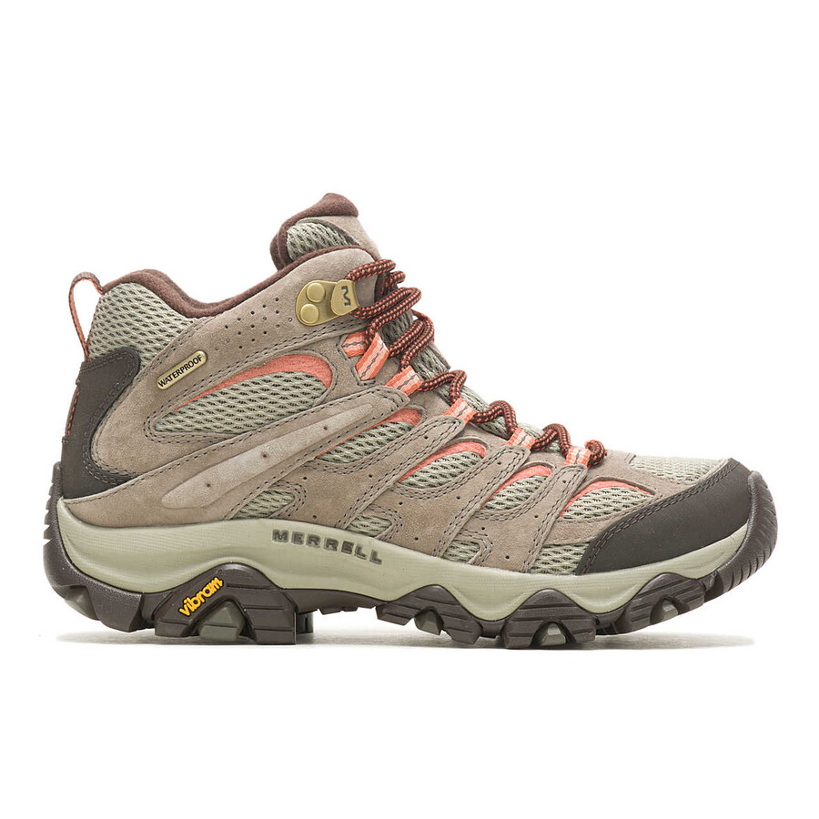 botas de caminhada impermeáveis moab 3 mid femininas com cordão elástico