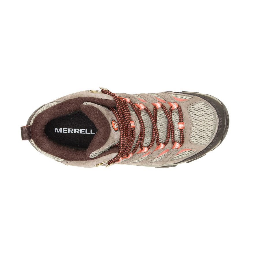 botas de caminhada impermeáveis moab 3 mid femininas com cordão elástico