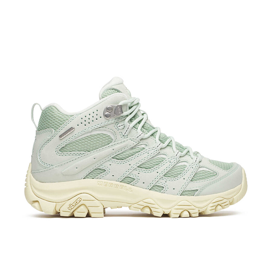 botas de caminhada impermeáveis moab 3 mid femininas cor sálvia.