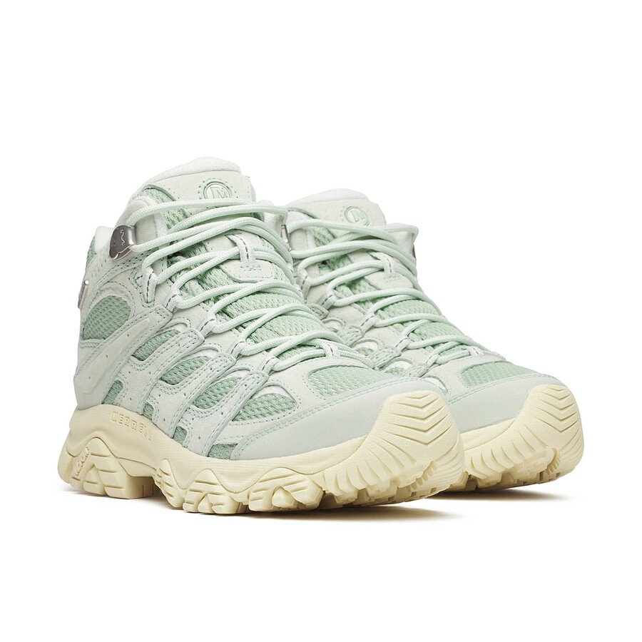 botas de caminhada impermeáveis moab 3 mid femininas cor sálvia.