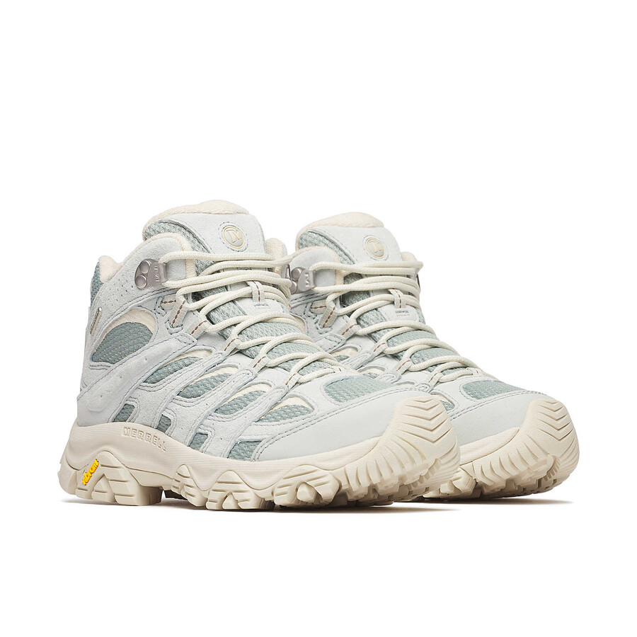 botas de caminhada impermeáveis femininas moab 3 mid na cor calcita.