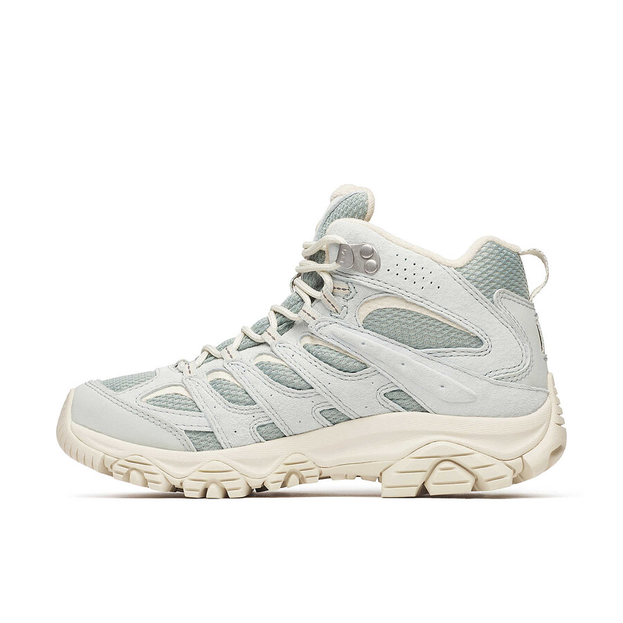 botas de caminhada impermeáveis femininas moab 3 mid na cor calcita.