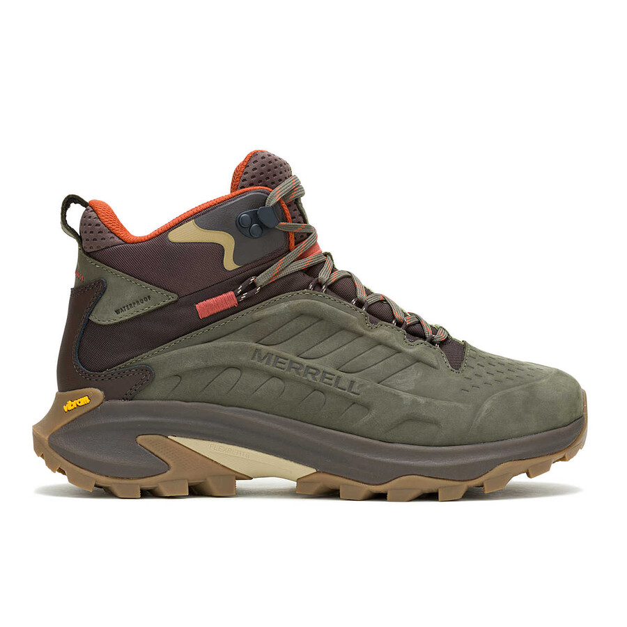 botas de caminhada impermeáveis moab speed 2 em couro cor oliva.
