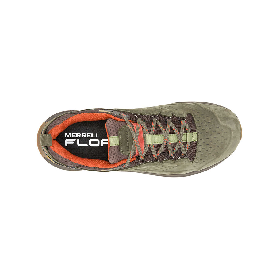 sapatos de caminhada impermeáveis moab speed 2 masculinos em couro cor oliva.
