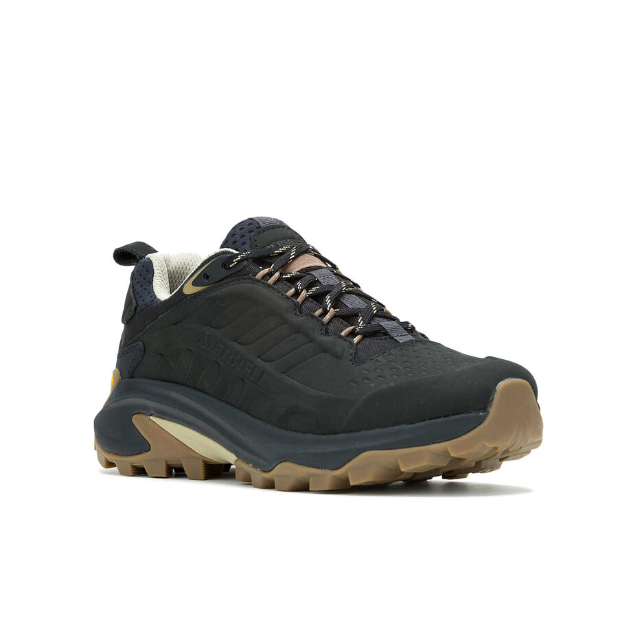 botas de caminhada impermeáveis moab speed 2 em couro preto