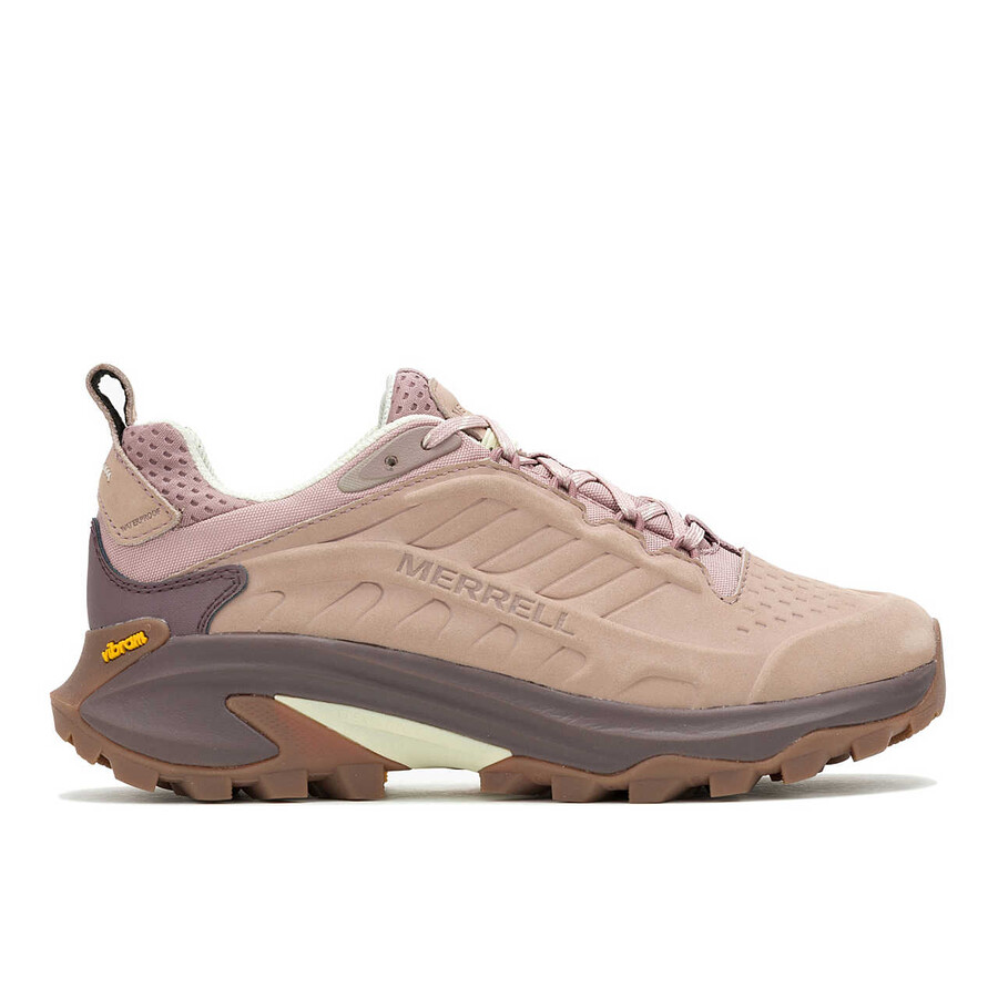 botas de caminhada impermeáveis moab speed 2 em couro rosa adobe