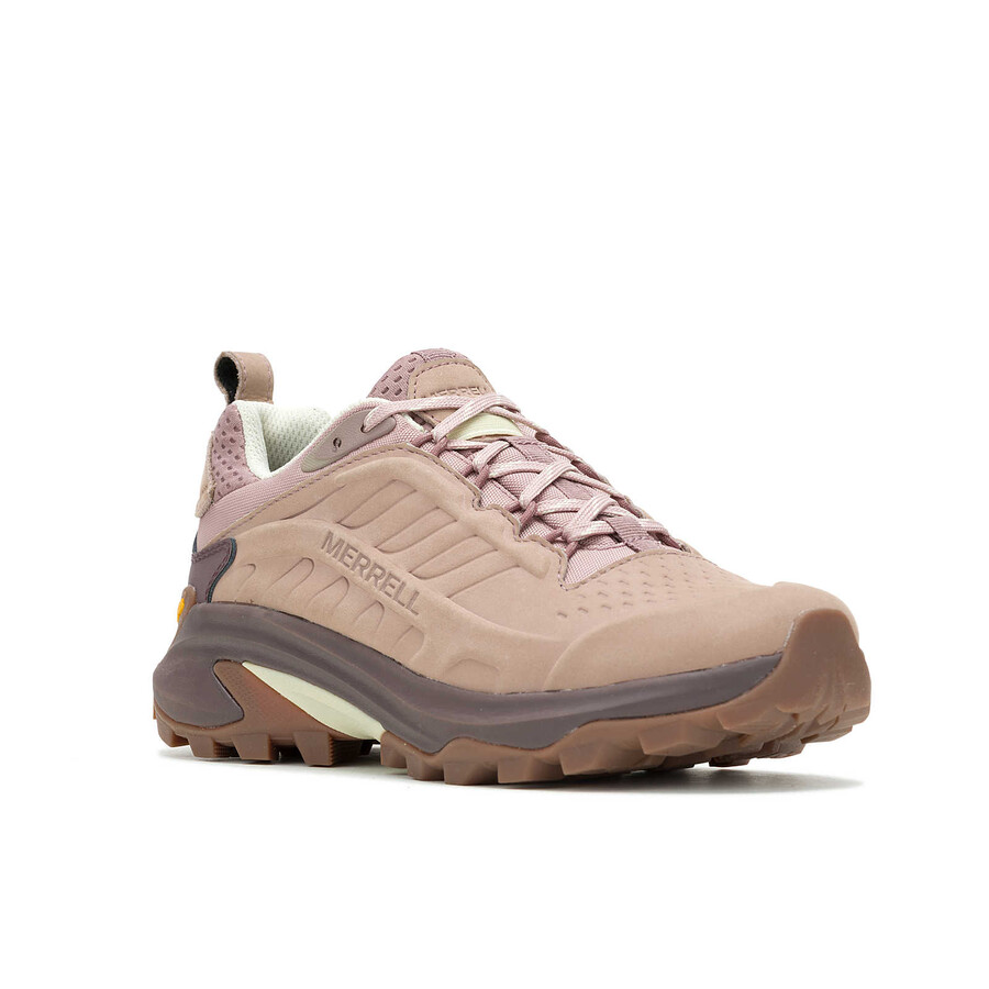 botas de caminhada impermeáveis moab speed 2 em couro rosa adobe
