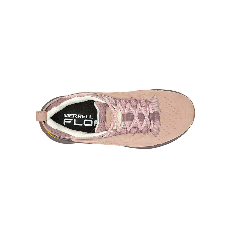 botas de caminhada impermeáveis moab speed 2 em couro rosa adobe
