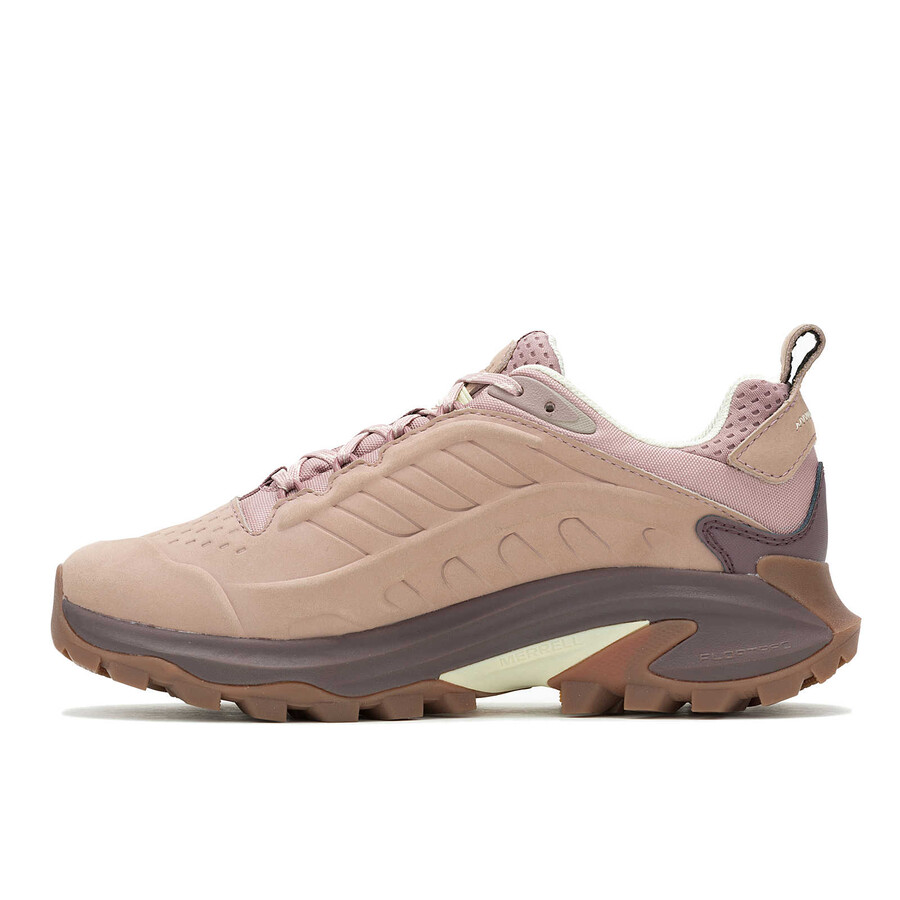 botas de caminhada impermeáveis moab speed 2 em couro rosa adobe