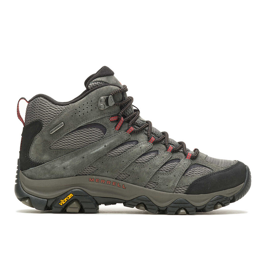 botas masculinas moab 3 mid impermeáveis e largas - beluga
