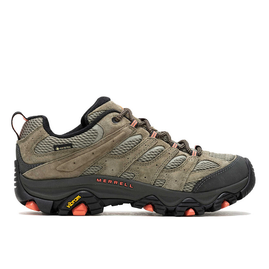 botas de caminhada femininas moab 3 gore-tex de largura larga cor verde-oliva