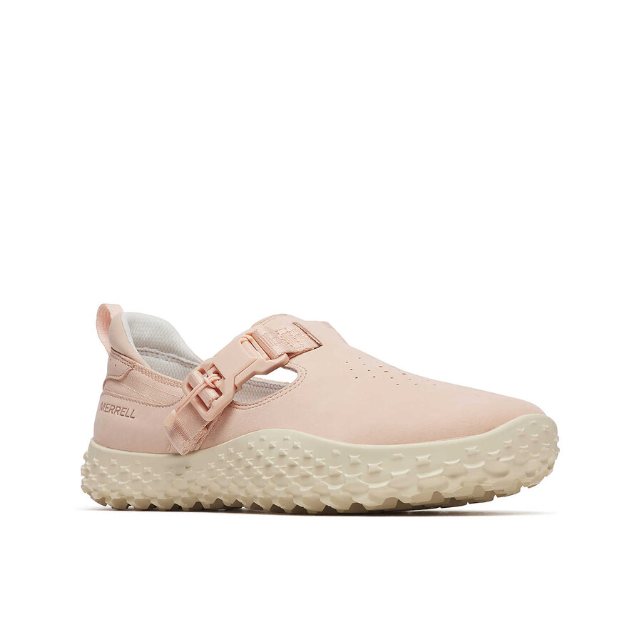 sapatos femininos de nobuck com fivela envolvente cor rosa sal