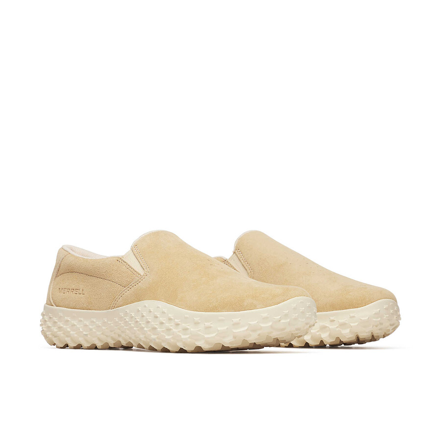 sapatos casuais femininos wrapt slip on na cor latte.
