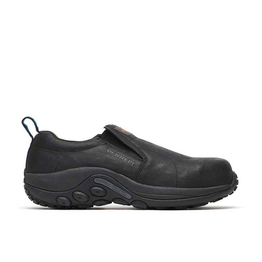compre sapatos masculinos jungle moc de couro com biqueira de compressão pretos