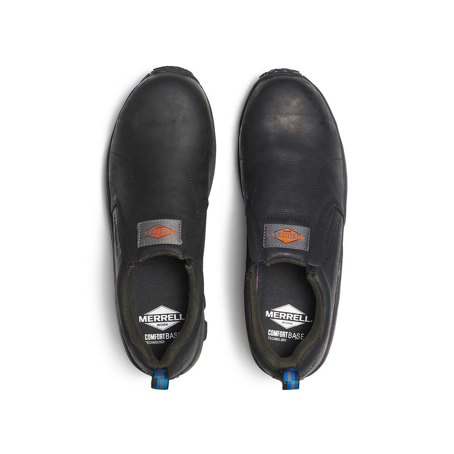compre sapatos masculinos jungle moc de couro com biqueira de compressão pretos