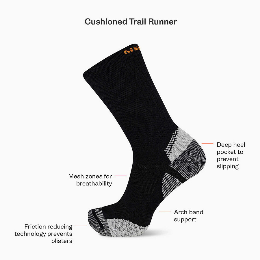 meias cushion trail runner tab - cinza