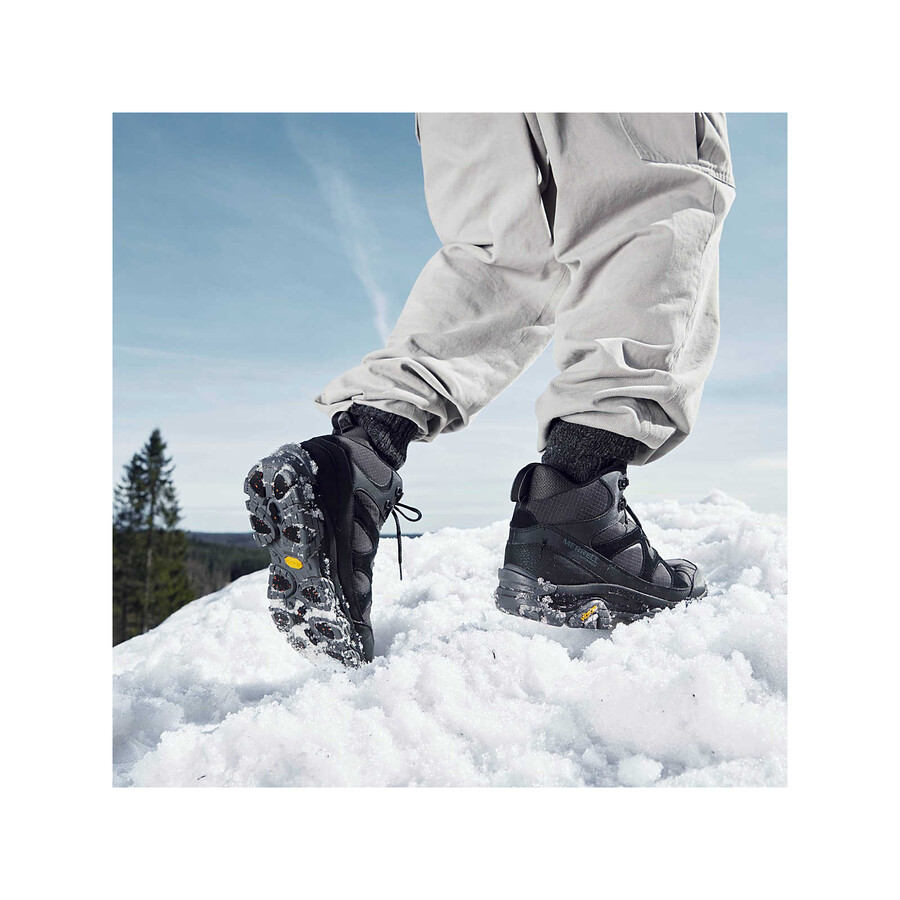 botas de caminhada de inverno impermeáveis thermo snow grip mid para homem cor cinza-escuro
