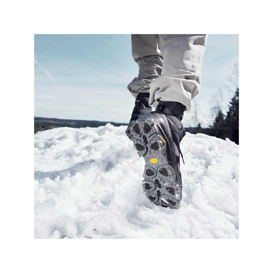 botas de caminhada de inverno impermeáveis thermo snow grip mid para homem cor cinza-escuro