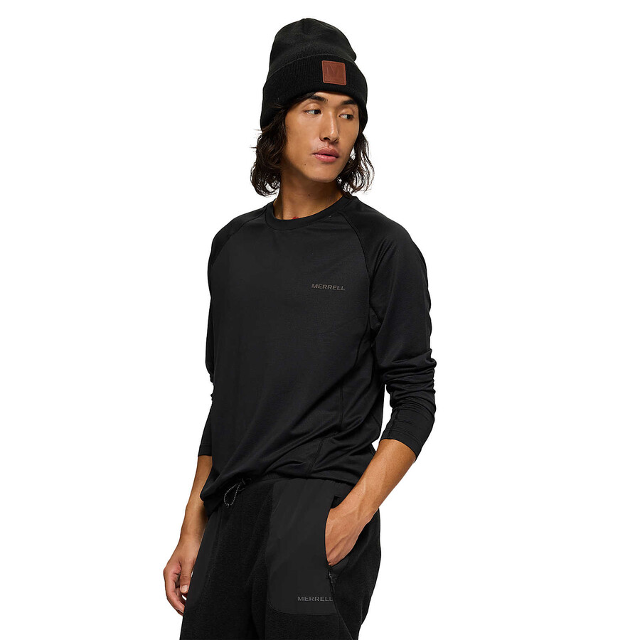 camiseta masculina de manga comprida tech - preta