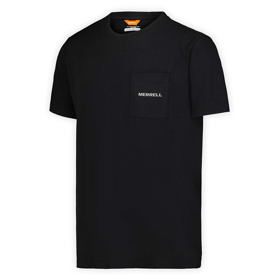 camiseta masculina de manga curta com bolso e modelagem relaxada - preta