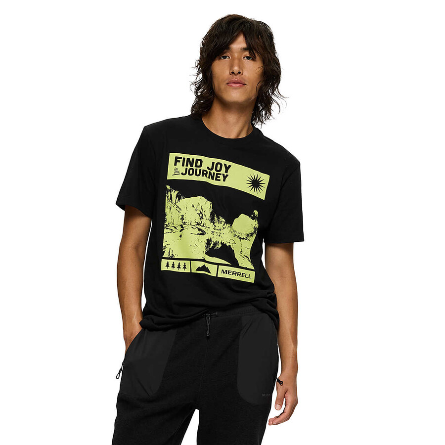 camiseta com estampa find joy - manga curta preta