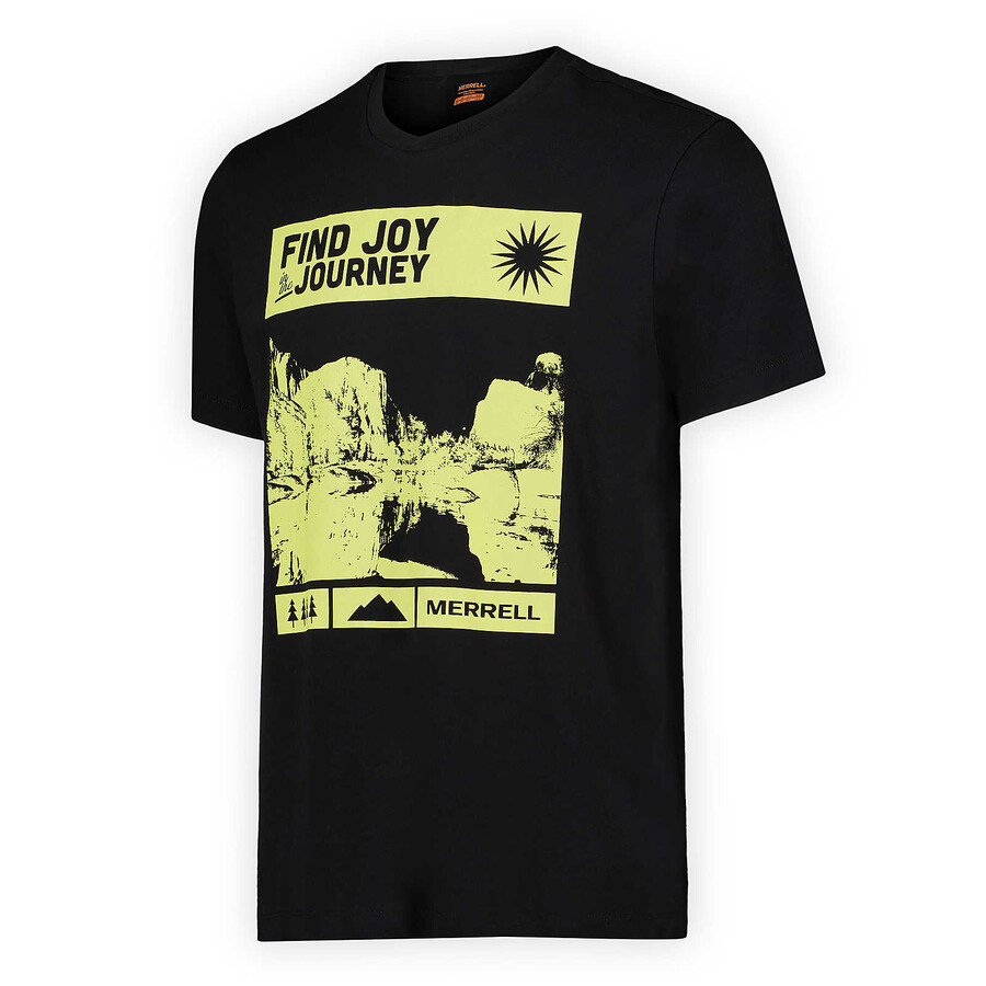 camiseta com estampa find joy - manga curta preta