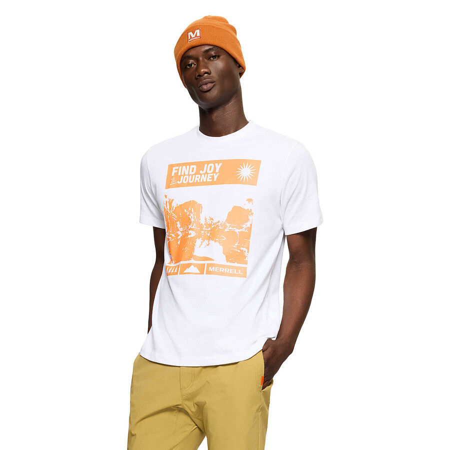 camiseta com estampa find joy - manga curta branca