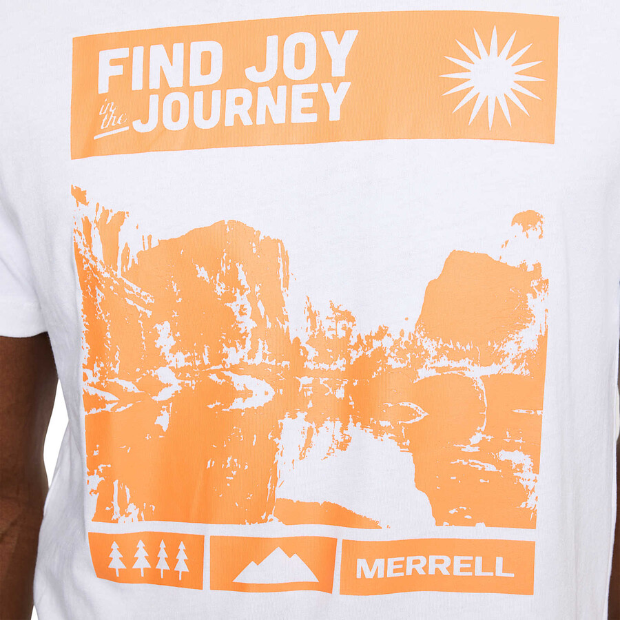 camiseta com estampa find joy - manga curta branca