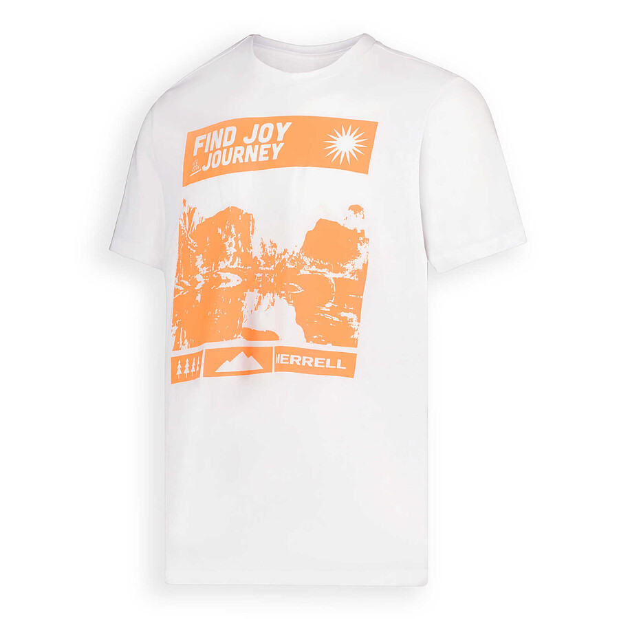 camiseta com estampa find joy - manga curta branca