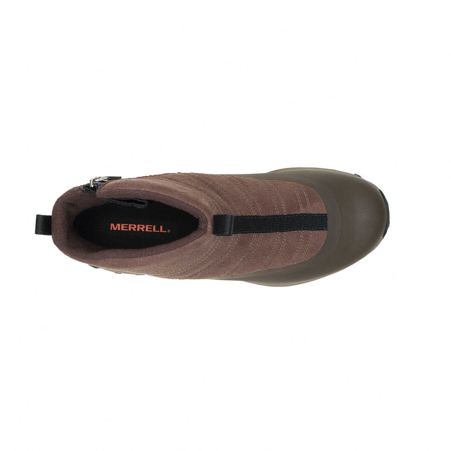 botas thermo snowdrift zip mid shell masculinas cor terra