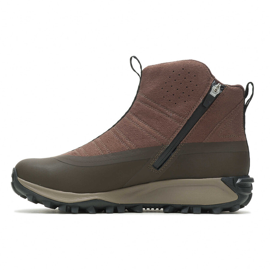 botas thermo snowdrift zip mid shell masculinas cor terra