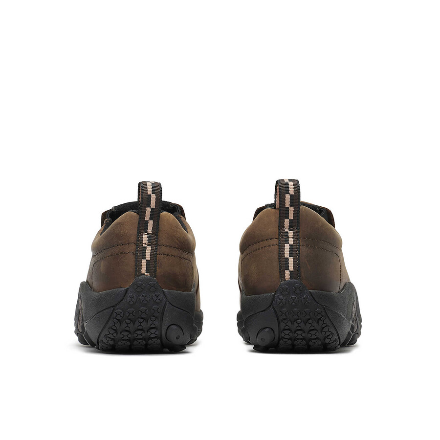 sapato de trabalho feminino jungle moc em couro com biqueira reforçada cor espresso.