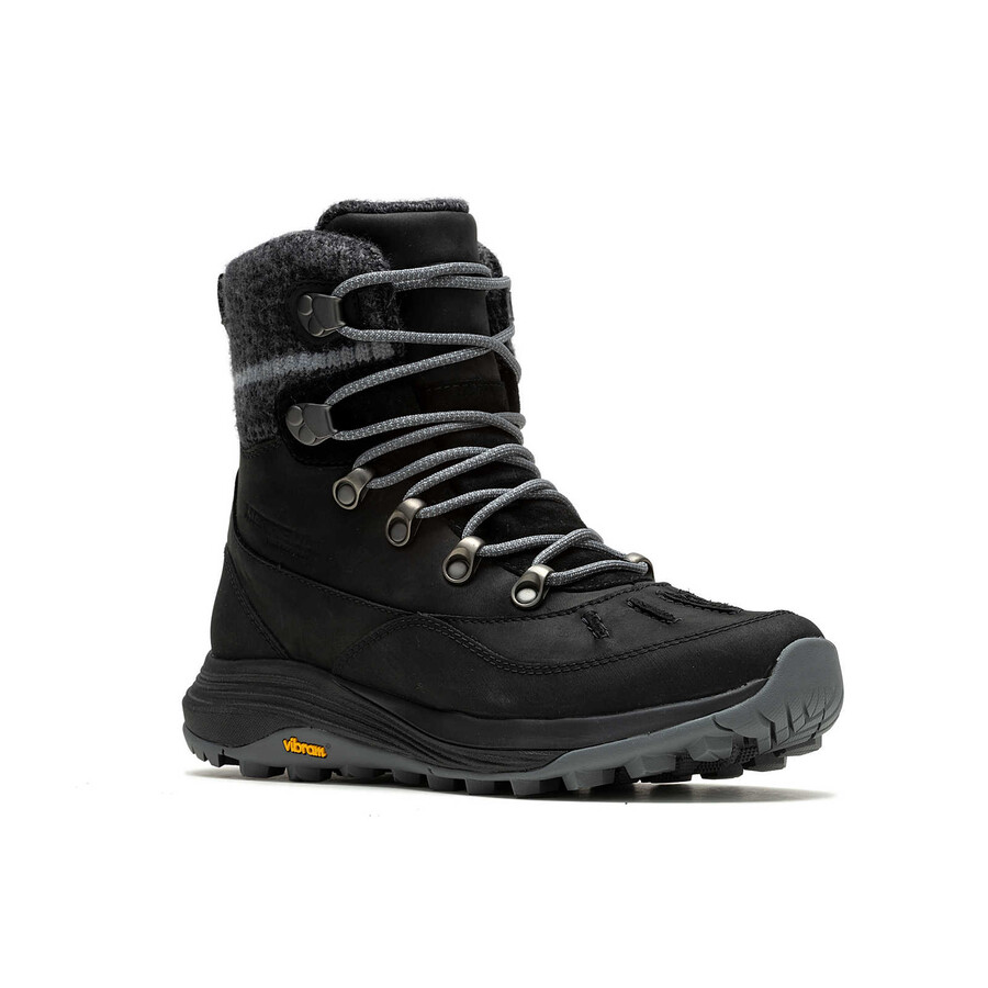botas de caminhada de inverno impermeáveis siren 4 thermo mid zip para mulheres pretas.