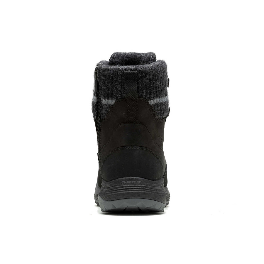 botas de caminhada de inverno impermeáveis siren 4 thermo mid zip para mulheres pretas.