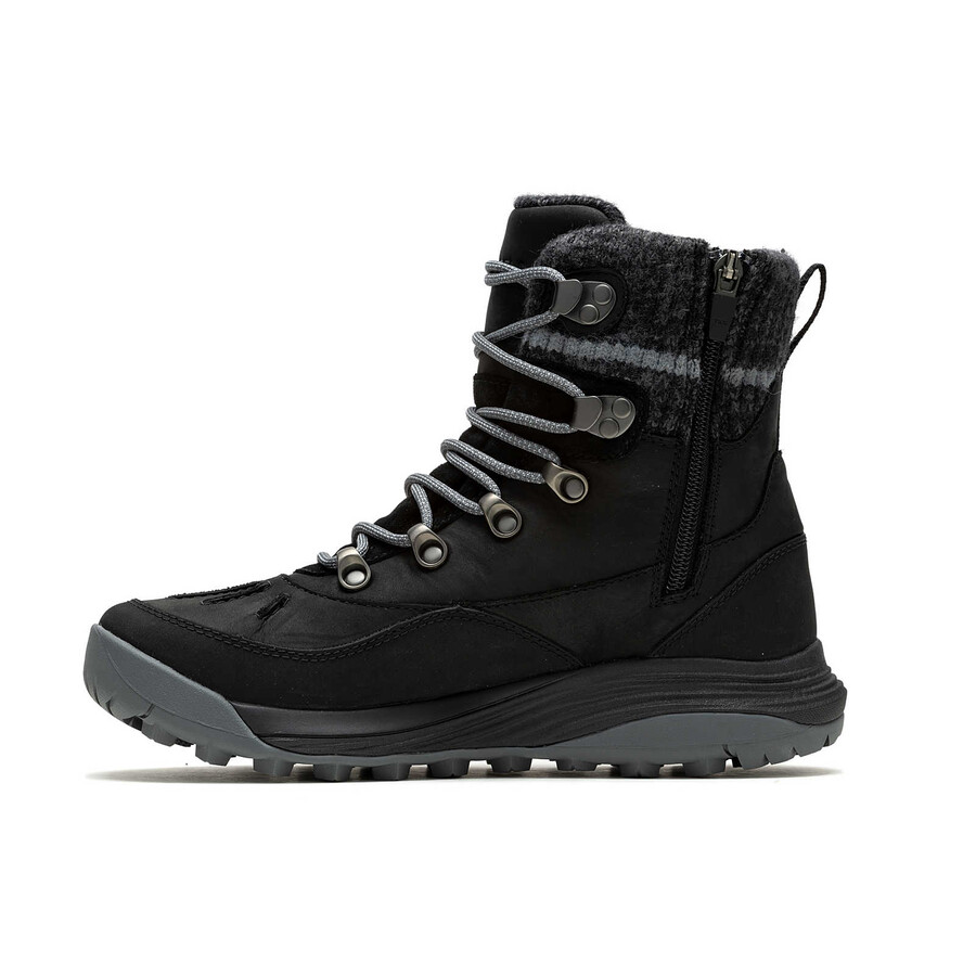 botas de caminhada de inverno impermeáveis siren 4 thermo mid zip para mulheres pretas.