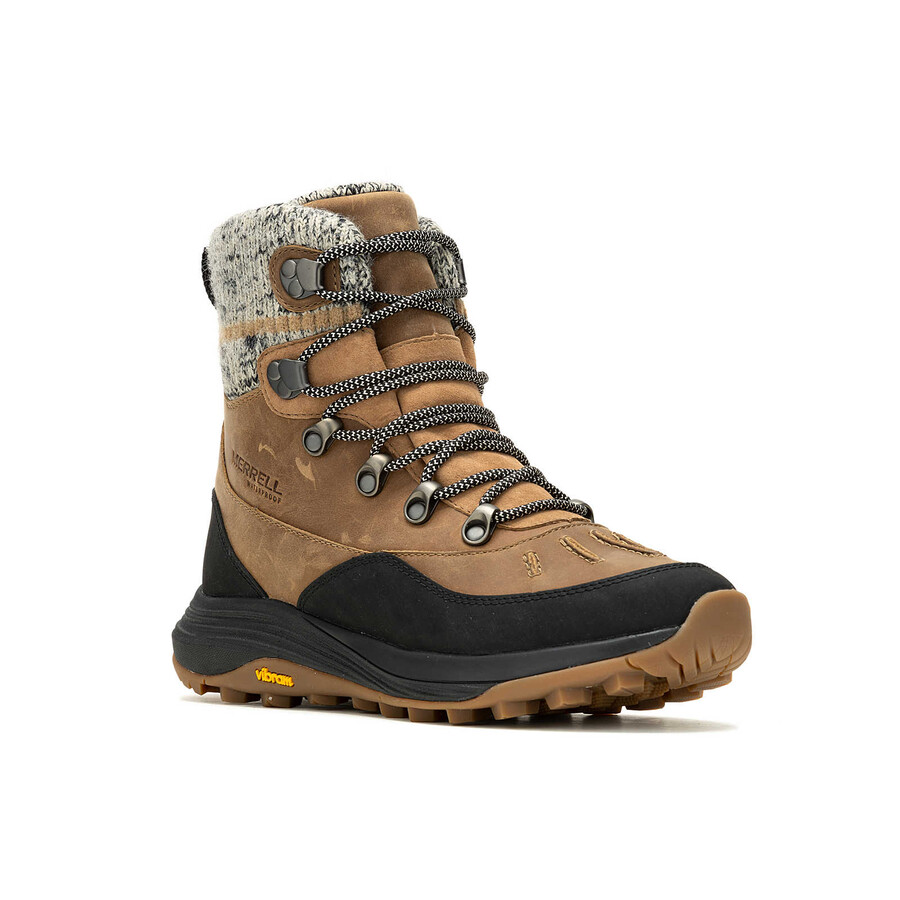 botas de caminhada de inverno impermeáveis siren 4 thermo mid zip para mulheres cor tabaco.
