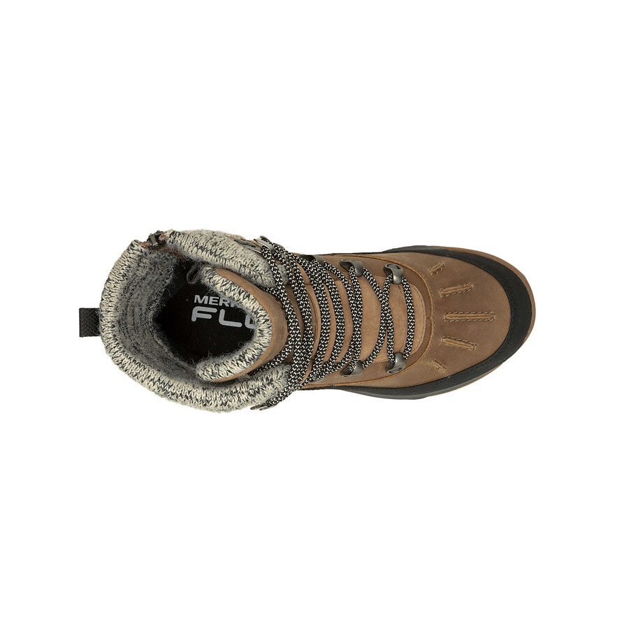 botas de caminhada de inverno impermeáveis siren 4 thermo mid zip para mulheres cor tabaco.