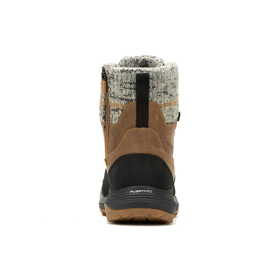 botas de caminhada de inverno impermeáveis siren 4 thermo mid zip para mulheres cor tabaco.