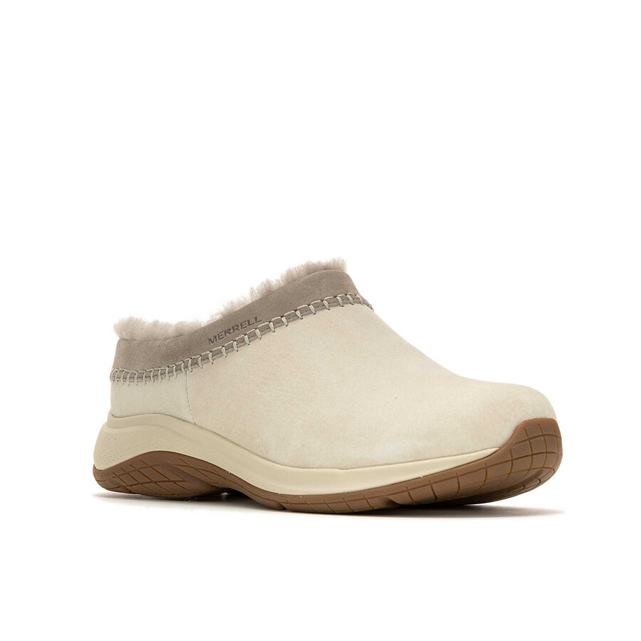 tênis feminino encore ice 5 modelo slip-on casual de inverno cor ostra.
