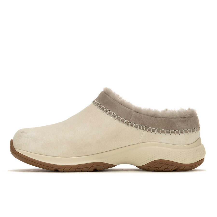 tênis feminino encore ice 5 modelo slip-on casual de inverno cor ostra.