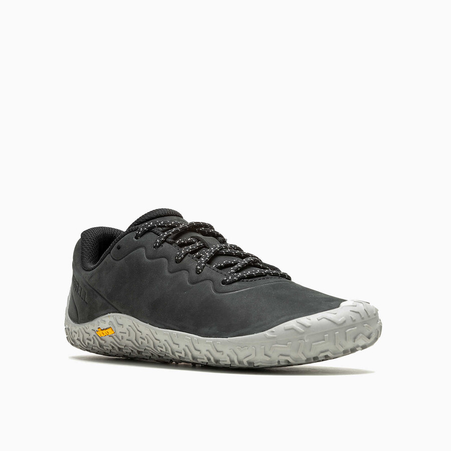 sapatos minimalistas femininos vapor glove 6 em couro preto