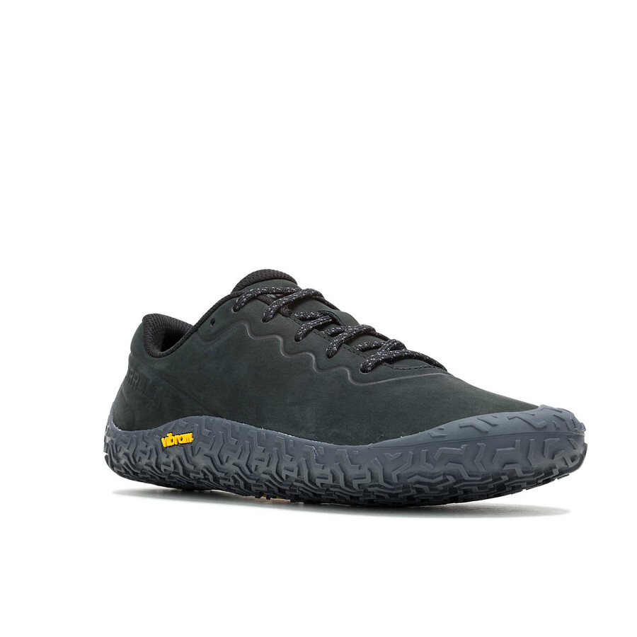 sapatos minimalistas femininos vapor glove 6 em couro pretoasfalto