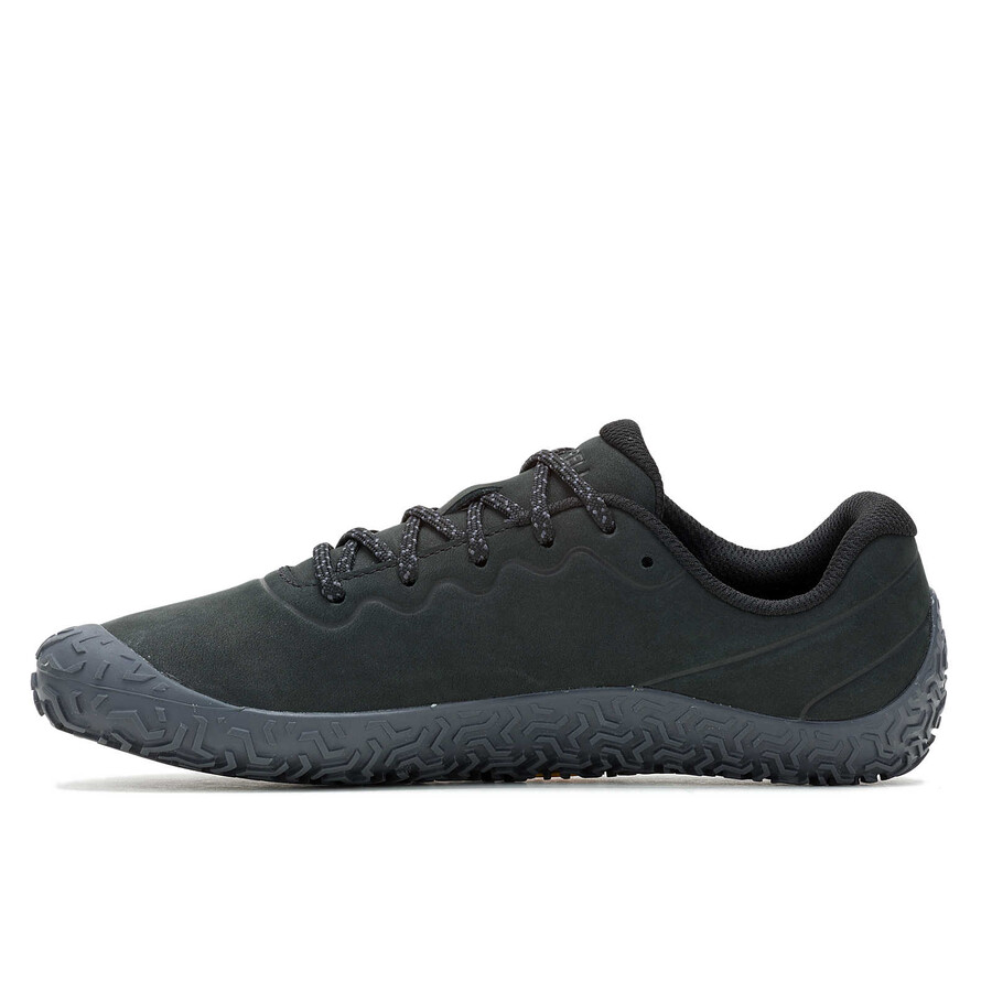sapatos minimalistas femininos vapor glove 6 em couro pretoasfalto