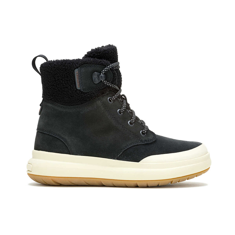 botas femininas marquette thermo lace impermeáveis para inverno casuais pretas.