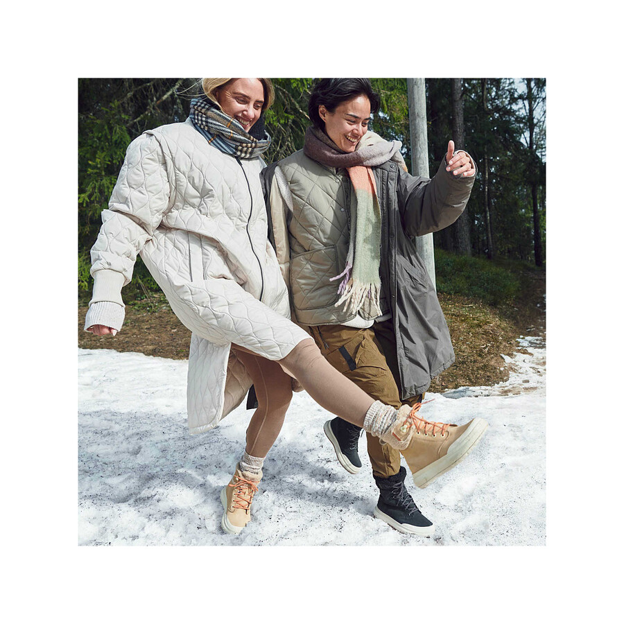 botas femininas marquette thermo lace impermeáveis para inverno casuais pretas.